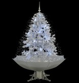 VidaXL Kerstboom sneeuwend met paraplubasis 140 cm wit