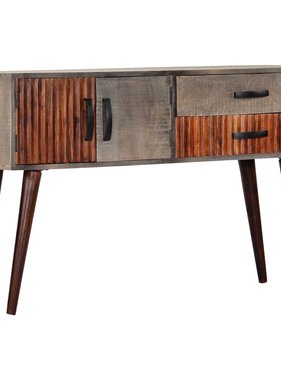 VidaXL Wandtafel 120x35x75 cm massief ruw mangohout grijs