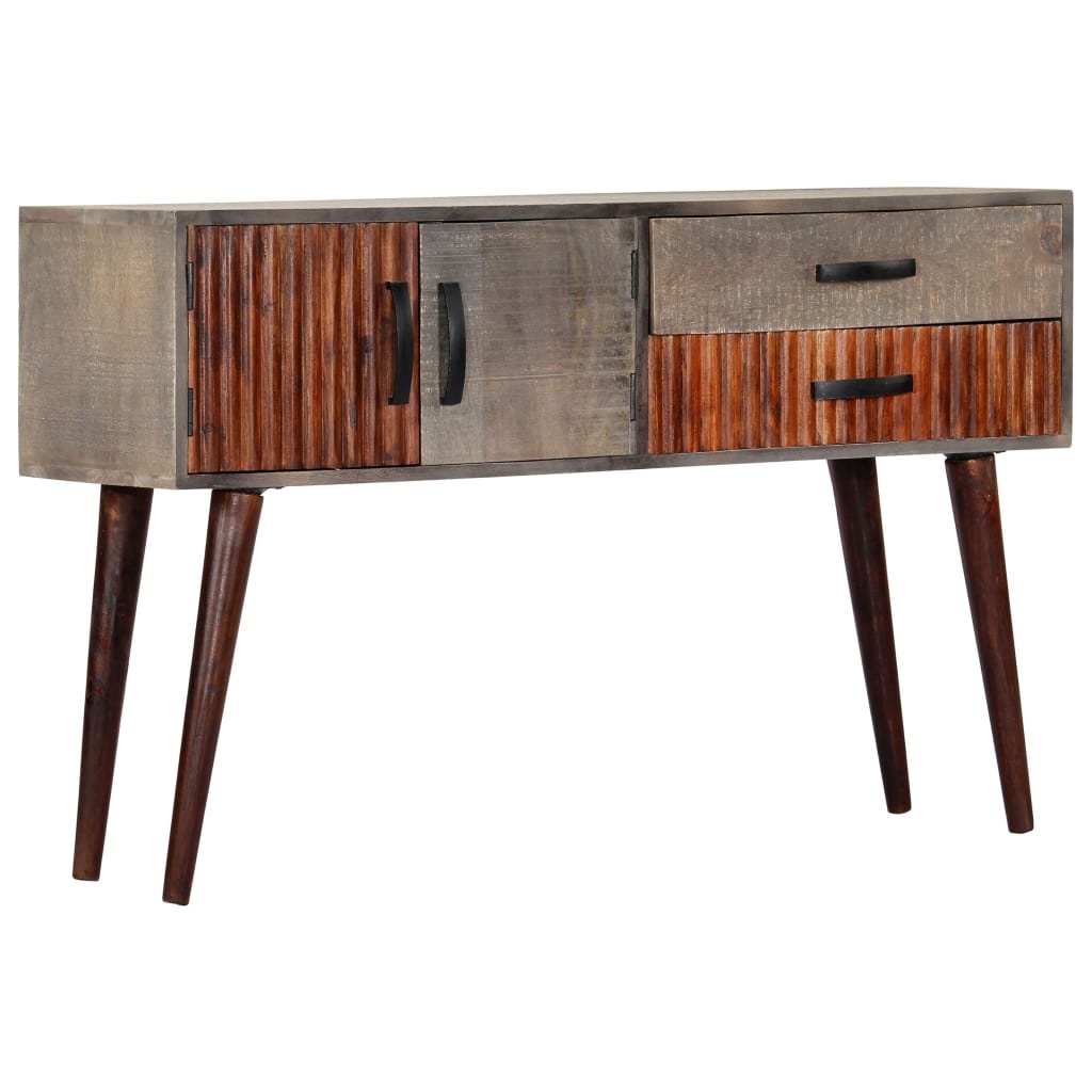VidaXL Wandtafel 120x35x75 cm massief ruw mangohout grijs