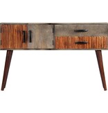 VidaXL Wandtafel 120x35x75 cm massief ruw mangohout grijs