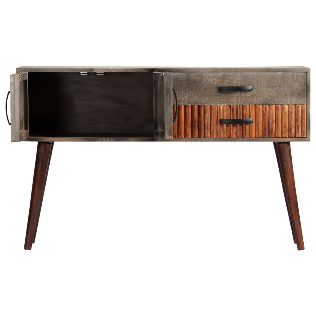 VidaXL Wandtafel 120x35x75 cm massief ruw mangohout grijs
