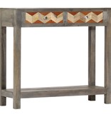 VidaXL Wandtafel 86x30x76 cm massief mangohout grijs
