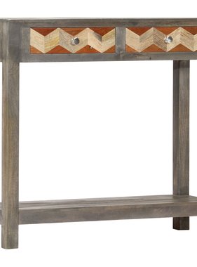 VidaXL Wandtafel 86x30x76 cm massief mangohout grijs