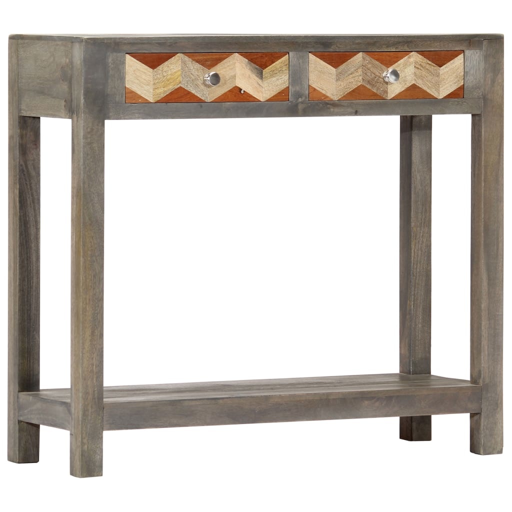 VidaXL Wandtafel 86x30x76 cm massief mangohout grijs
