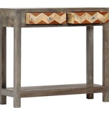 VidaXL Wandtafel 86x30x76 cm massief mangohout grijs