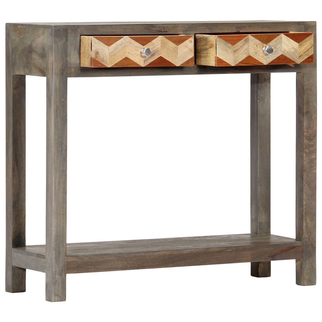 VidaXL Wandtafel 86x30x76 cm massief mangohout grijs