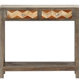 VidaXL Wandtafel 86x30x76 cm massief mangohout grijs