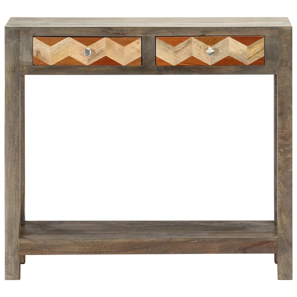 VidaXL Wandtafel 86x30x76 cm massief mangohout grijs