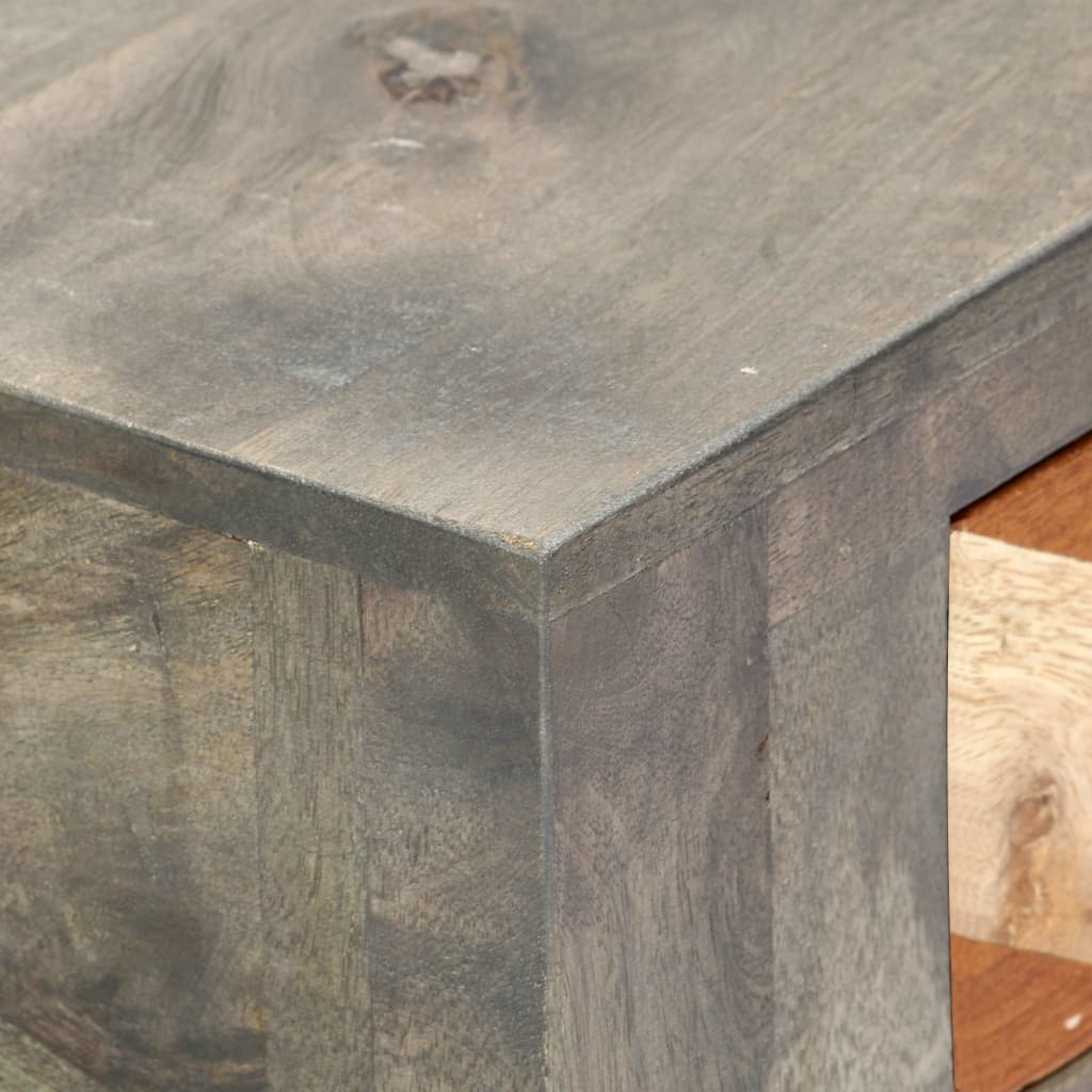 VidaXL Wandtafel 86x30x76 cm massief mangohout grijs