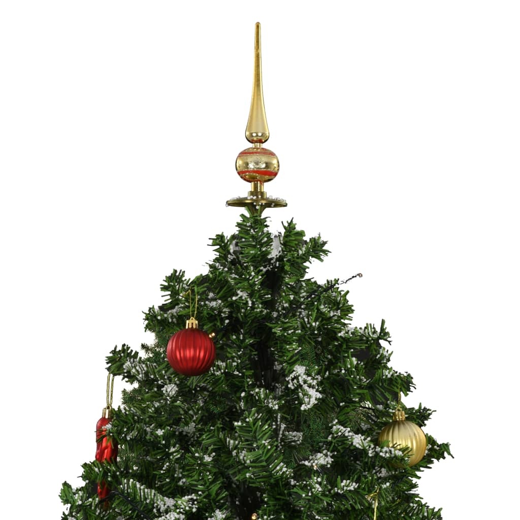 VidaXL Kerstboom sneeuwend met paraplubasis 140 cm groen