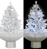 vidaXL Kerstboom sneeuwend met paraplubasis 75 cm wit