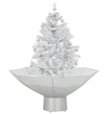 VidaXL Kerstboom sneeuwend met paraplubasis 75 cm wit