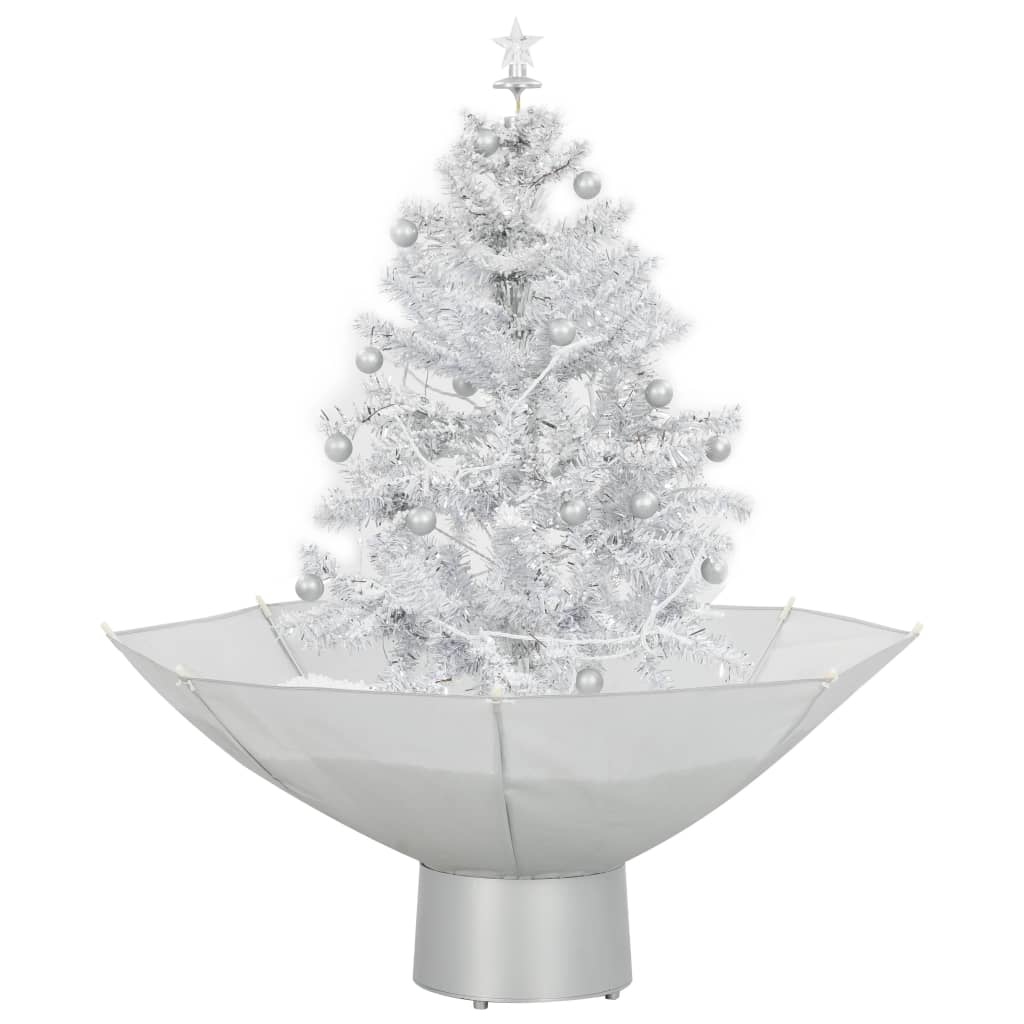 vidaXL Kerstboom sneeuwend met paraplubasis 75 cm wit