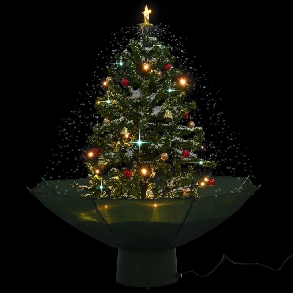 VidaXL Kerstboom sneeuwend met paraplubasis 75 cm groen