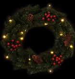 VidaXL Kerstkransen 2 st met decoratie 45 cm groen