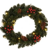 VidaXL Kerstkransen 2 st met decoratie 45 cm groen