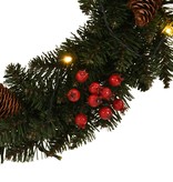 VidaXL Kerstkransen 2 st met decoratie 45 cm groen