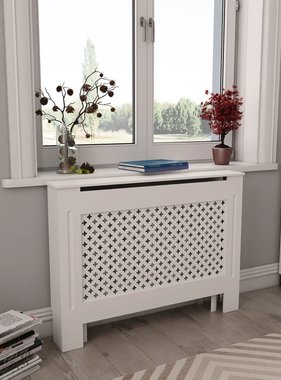 vidaXL Radiatorombouw 112x19x81,5 cm MDF wit