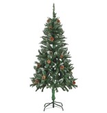 VidaXL Kunstkerstboom met dennenappels en wit glitter 150 cm