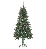 vidaXL Kunstkerstboom met dennenappels en wit glitter 150 cm