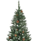 VidaXL Kunstkerstboom met dennenappels en wit glitter 150 cm