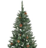 vidaXL Kunstkerstboom met dennenappels en wit glitter 150 cm