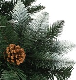 VidaXL Kunstkerstboom met dennenappels en wit glitter 150 cm