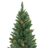 VidaXL Kunstkerstboom met dennenappels 210 cm groen