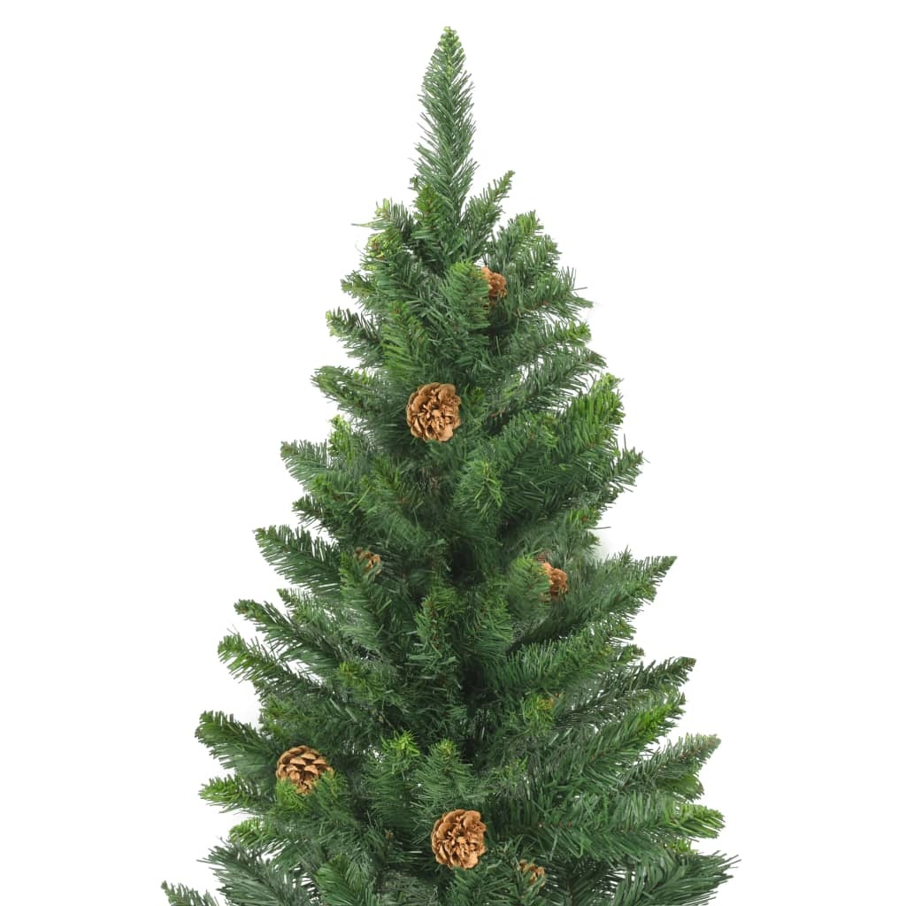 VidaXL Kunstkerstboom met dennenappels 210 cm groen