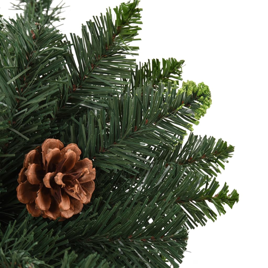 VidaXL Kunstkerstboom met dennenappels 210 cm groen