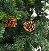 VidaXL Kunstkerstboom met dennenappels 210 cm groen
