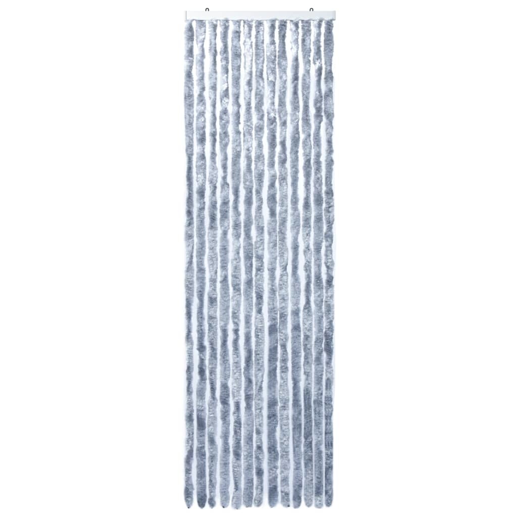 VidaXL Vliegengordijn 56x185 cm chenille zilverkleurig