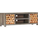 vidaXL Tv-meubel 120x30x40 cm massief mangohout grijs