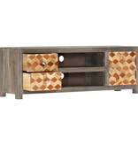 vidaXL Tv-meubel 120x30x40 cm massief mangohout grijs