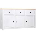 VidaXL Dressoir Panama Range 135x40x80 cm massief grenenhout wit
