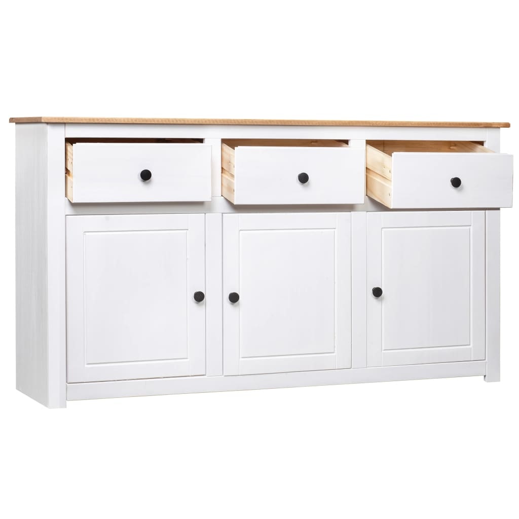 VidaXL Dressoir Panama Range 135x40x80 cm massief grenenhout wit