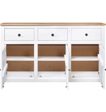 VidaXL Dressoir Panama Range 135x40x80 cm massief grenenhout wit