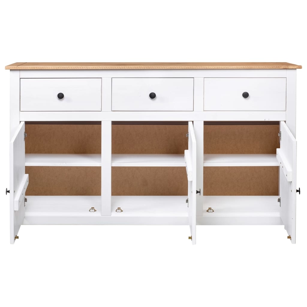 VidaXL Dressoir Panama Range 135x40x80 cm massief grenenhout wit