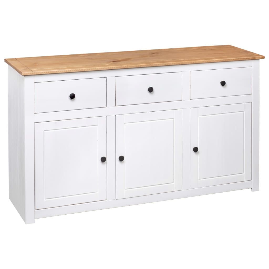 VidaXL Dressoir Panama Range 135x40x80 cm massief grenenhout wit