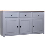 VidaXL Dressoir Panama Range 135x40x80 cm massief grenenhout grijs
