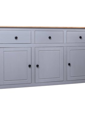 VidaXL Dressoir Panama Range 135x40x80 cm massief grenenhout grijs