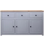 VidaXL Dressoir Panama Range 135x40x80 cm massief grenenhout grijs