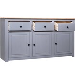 VidaXL Dressoir Panama Range 135x40x80 cm massief grenenhout grijs