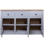 VidaXL Dressoir Panama Range 135x40x80 cm massief grenenhout grijs