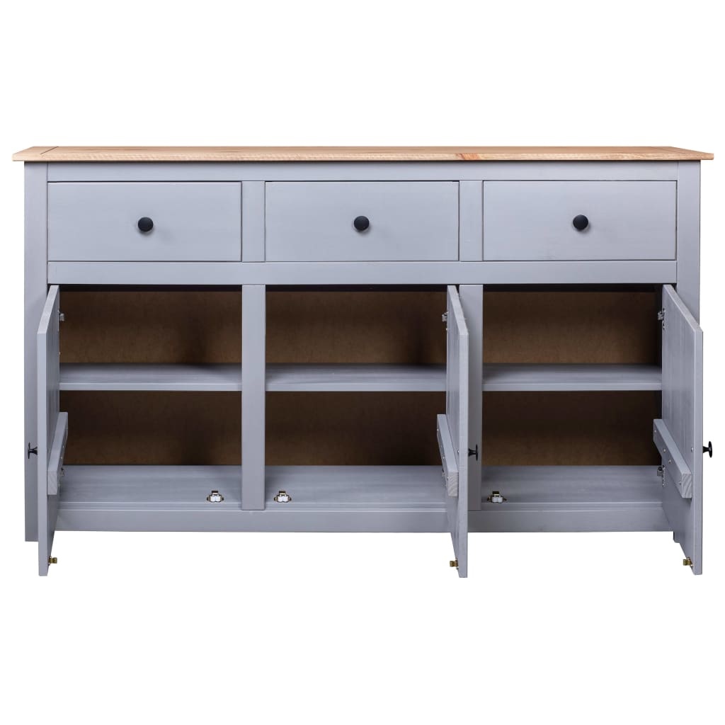 VidaXL Dressoir Panama Range 135x40x80 cm massief grenenhout grijs