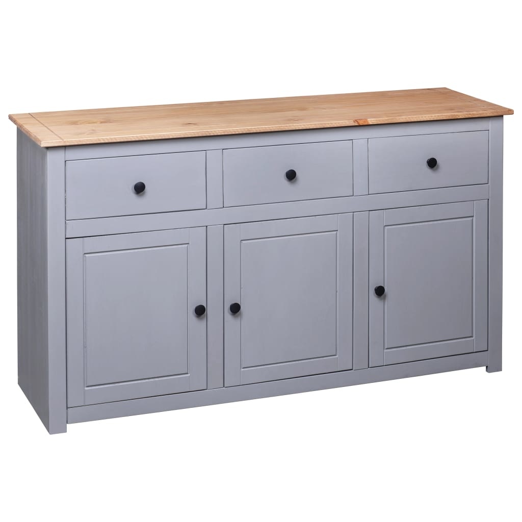 VidaXL Dressoir Panama Range 135x40x80 cm massief grenenhout grijs