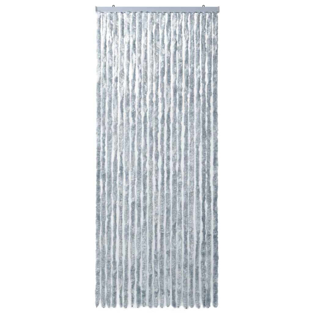 VidaXL Vliegengordijn 90x220 cm chenille wit en grijs