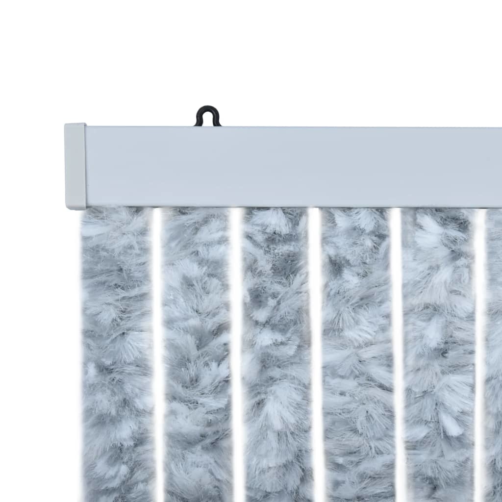 VidaXL Vliegengordijn 90x220 cm chenille wit en grijs
