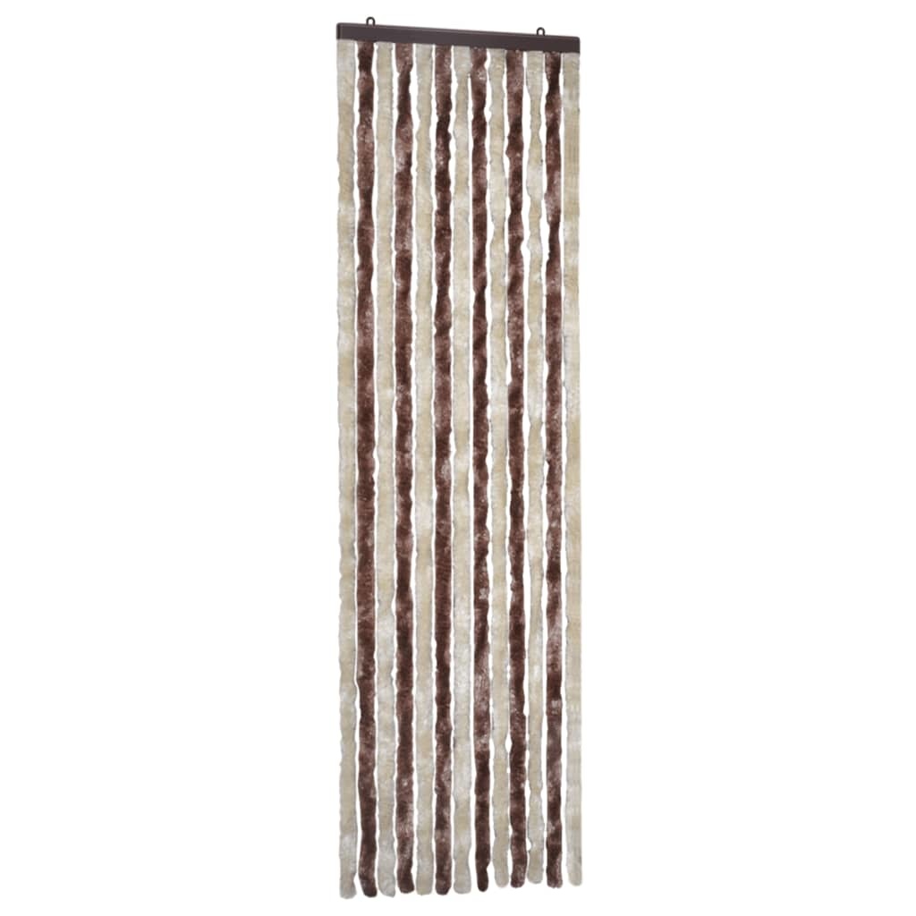 VidaXL Vliegengordijn 56x185 cm chenille beige en lichtbruin
