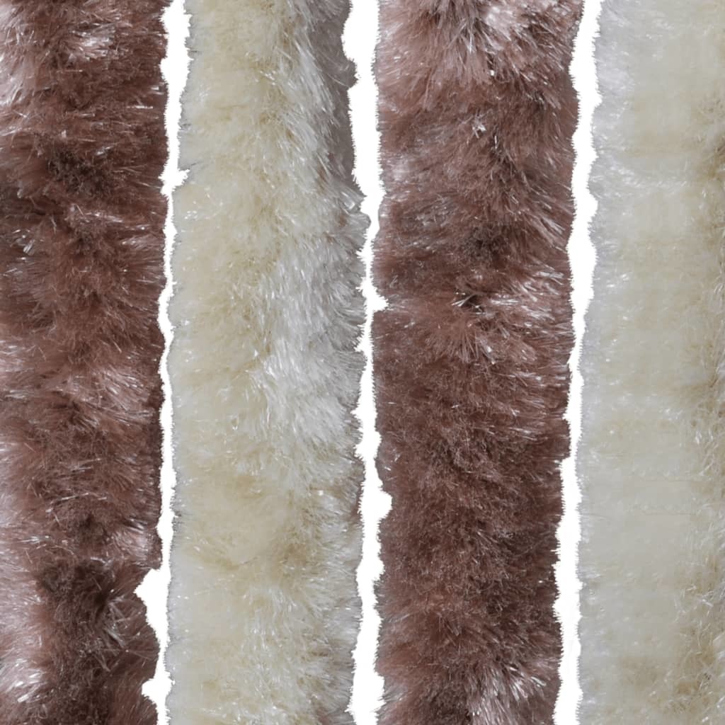 VidaXL Vliegengordijn 56x185 cm chenille beige en lichtbruin